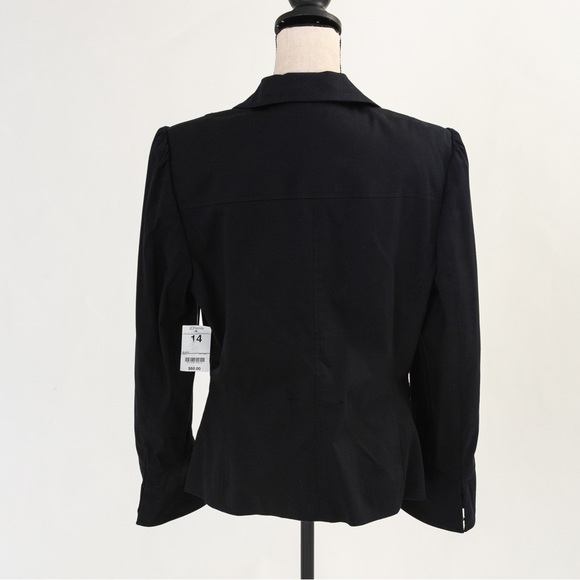 Classic timeless black tailored blazer fall fashion Worthington 14 minimalist - Picture 2 of 14